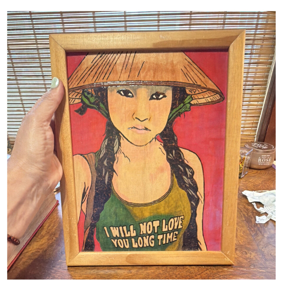 RL Framed Signed Painting Woman 'I Will Not Love You Long Time
